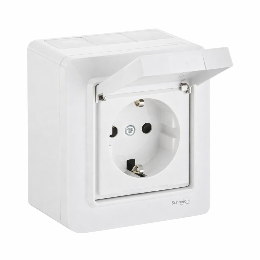 Vägguttag 1-Väg IP44 Utanpåliggande