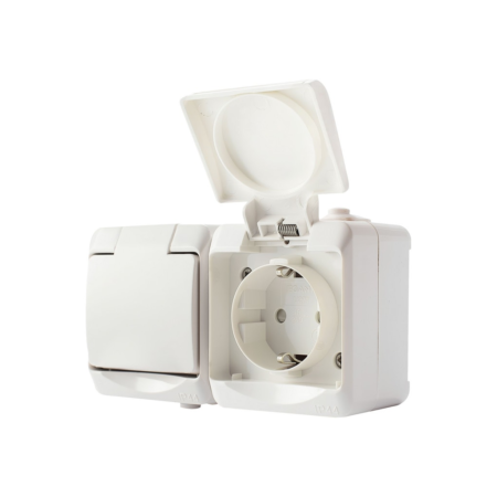 Vägguttag 2-Väg IP44