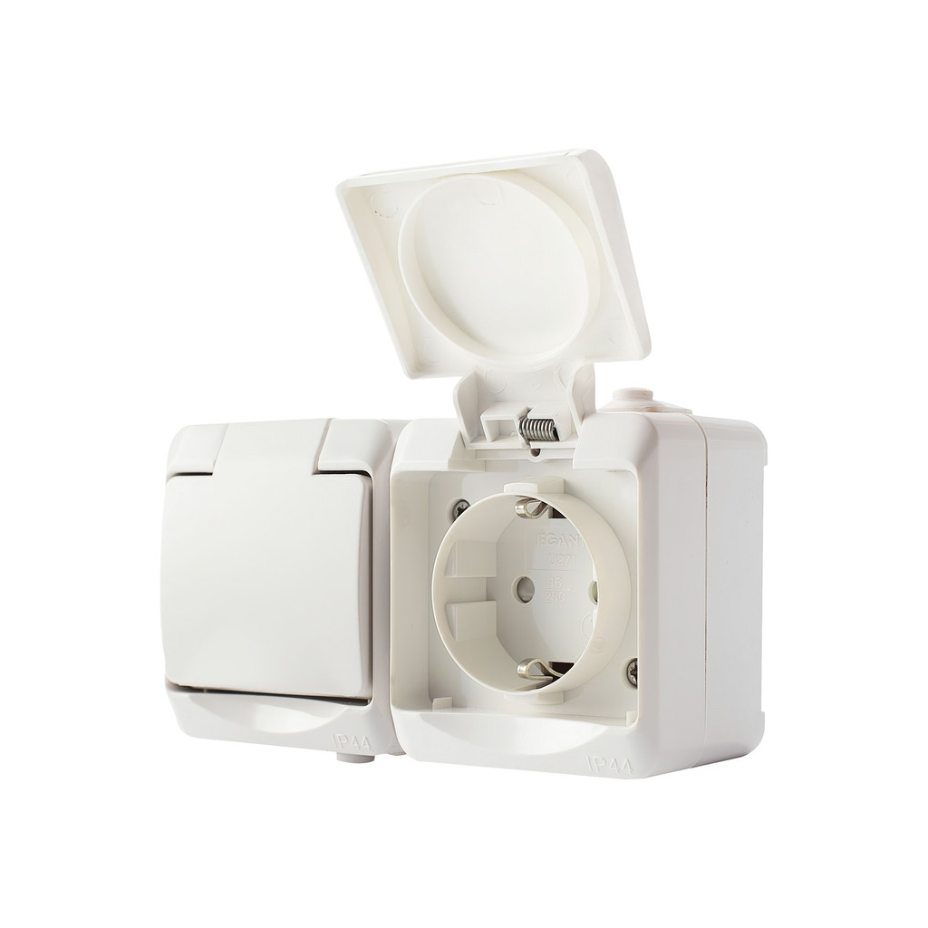 Vägguttag 2-Väg IP44