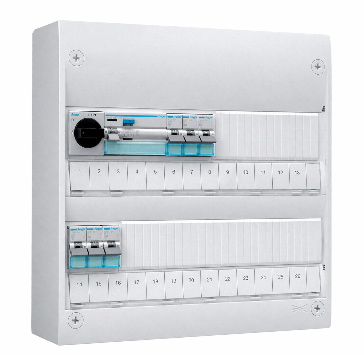 Elcentral 13x2 Säkringscentral (26 moduler)